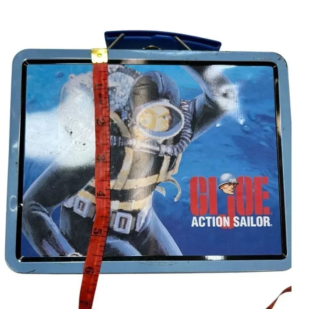 Vintage Hasbro Kids G.I. Joe Action Sailor Tin Box Metal Lunchbox Blue Multi OS